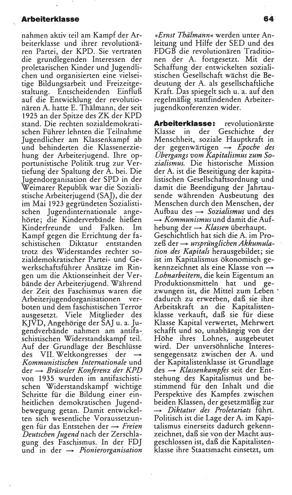 Kleines politisches Wörterbuch [Deutsche Demokratische Republik (DDR)] 1983, Seite 64 (Kl. pol. Wb. DDR 1983, S. 64)