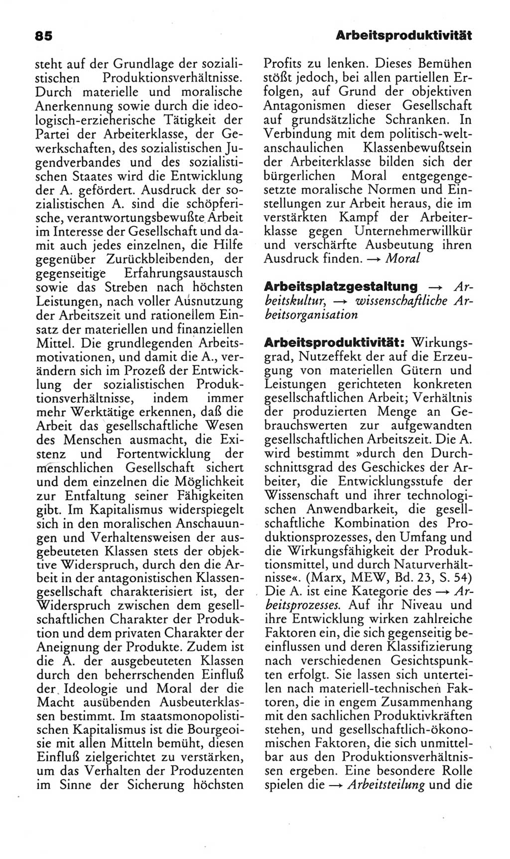 Kleines politisches Wörterbuch [Deutsche Demokratische Republik (DDR)] 1983, Seite 85 (Kl. pol. Wb. DDR 1983, S. 85)