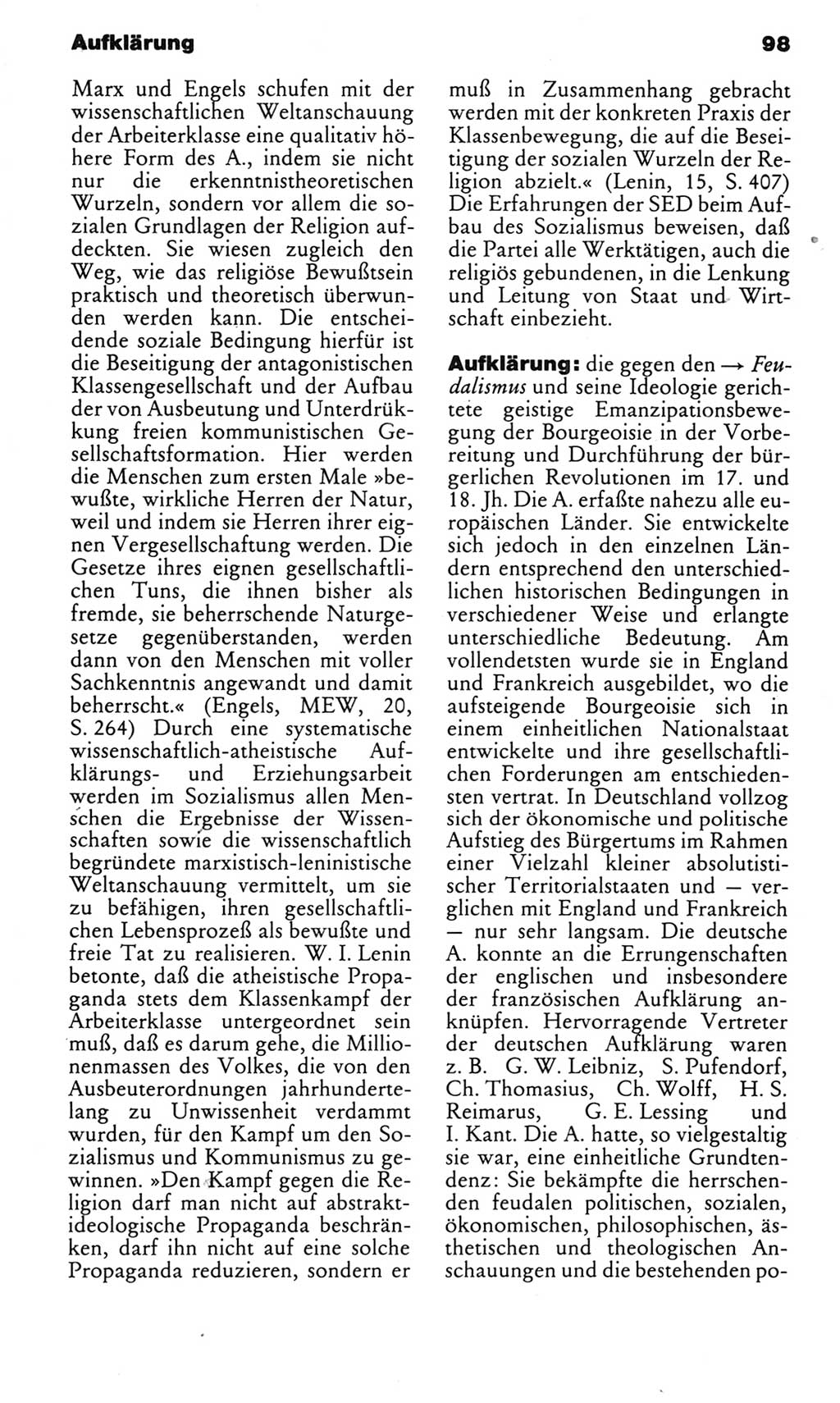Kleines politisches Wörterbuch [Deutsche Demokratische Republik (DDR)] 1983, Seite 98 (Kl. pol. Wb. DDR 1983, S. 98)