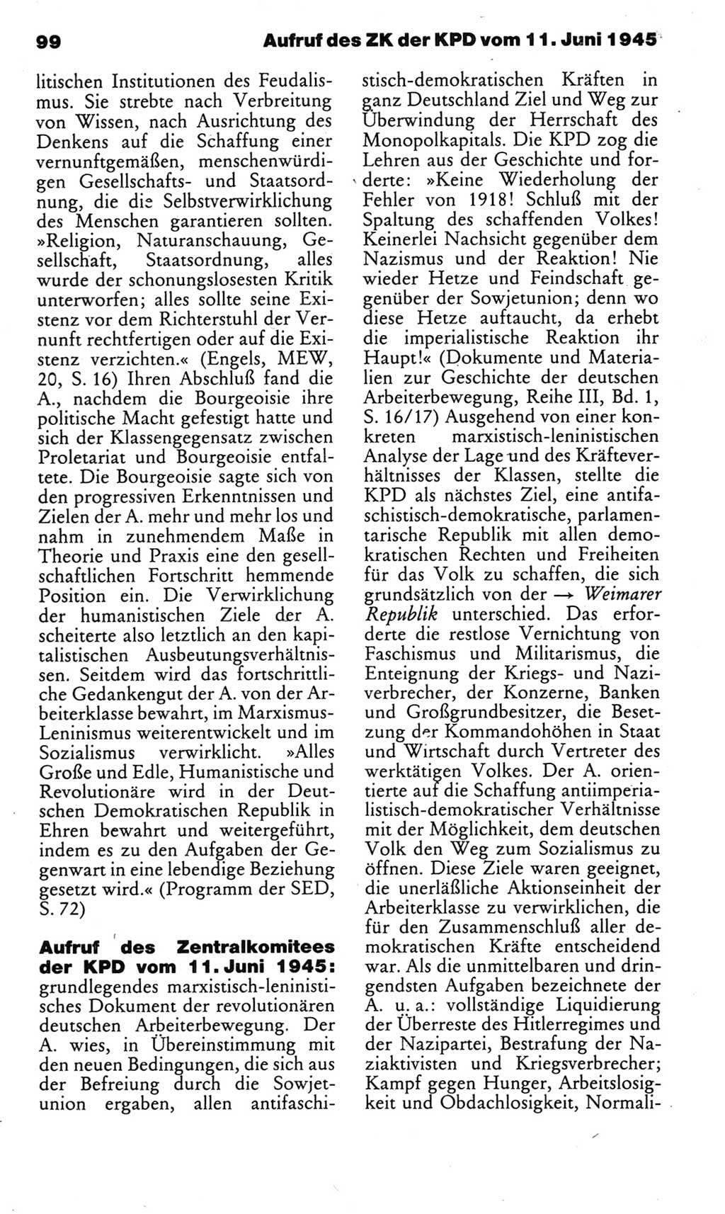 Kleines politisches Wörterbuch [Deutsche Demokratische Republik (DDR)] 1983, Seite 99 (Kl. pol. Wb. DDR 1983, S. 99)