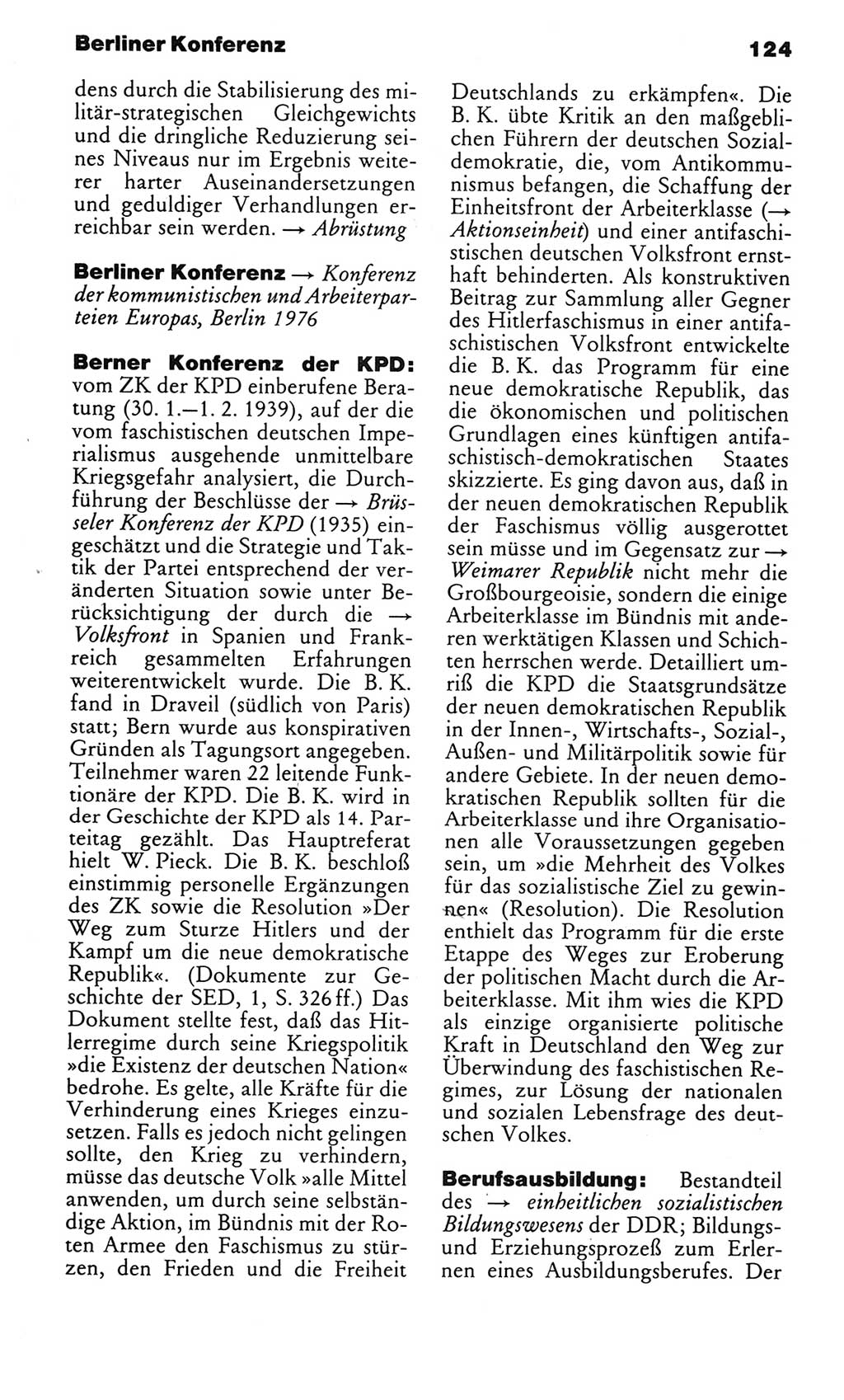 Kleines politisches Wörterbuch [Deutsche Demokratische Republik (DDR)] 1983, Seite 124 (Kl. pol. Wb. DDR 1983, S. 124)