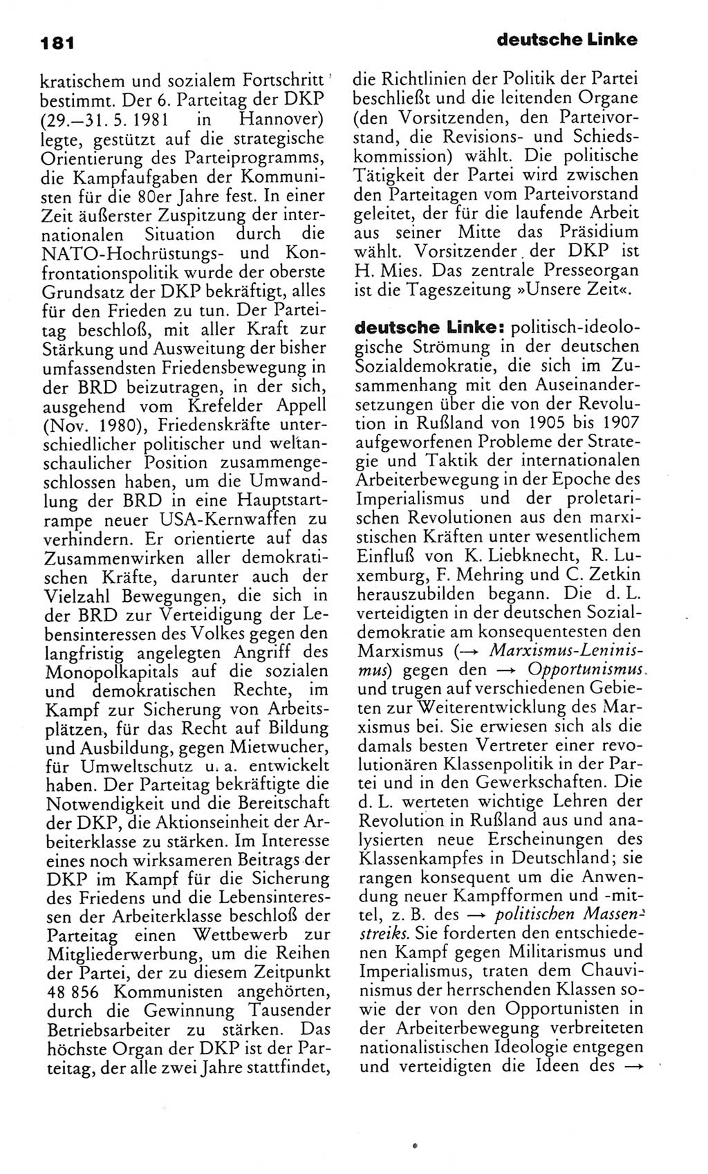 Kleines politisches Wörterbuch [Deutsche Demokratische Republik (DDR)] 1983, Seite 181 (Kl. pol. Wb. DDR 1983, S. 181)