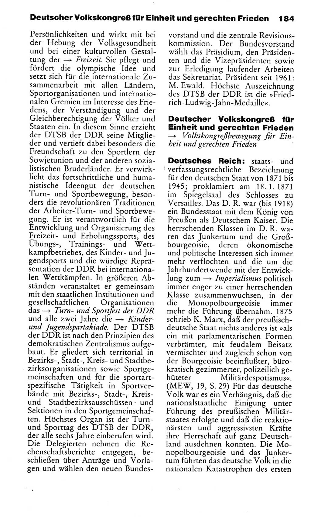 Kleines politisches Wörterbuch [Deutsche Demokratische Republik (DDR)] 1983, Seite 184 (Kl. pol. Wb. DDR 1983, S. 184)
