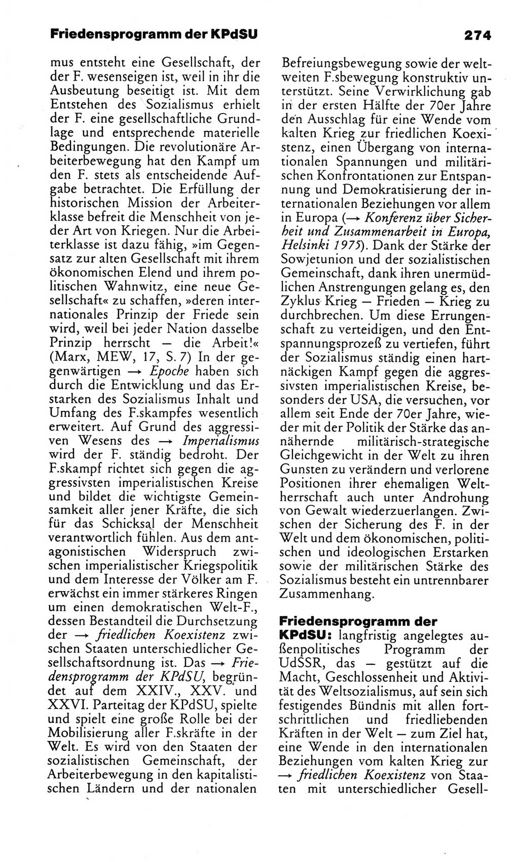 Kleines politisches Wörterbuch [Deutsche Demokratische Republik (DDR)] 1983, Seite 274 (Kl. pol. Wb. DDR 1983, S. 274)
