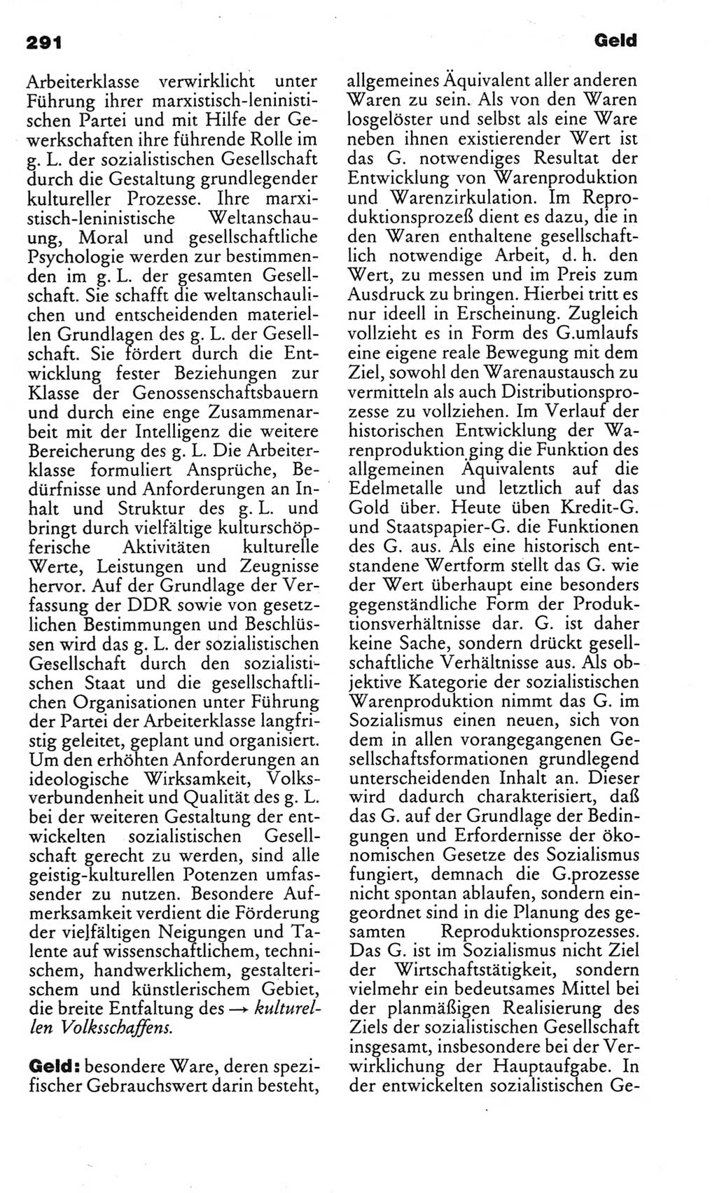Kleines politisches Wörterbuch [Deutsche Demokratische Republik (DDR)] 1983, Seite 291 (Kl. pol. Wb. DDR 1983, S. 291)