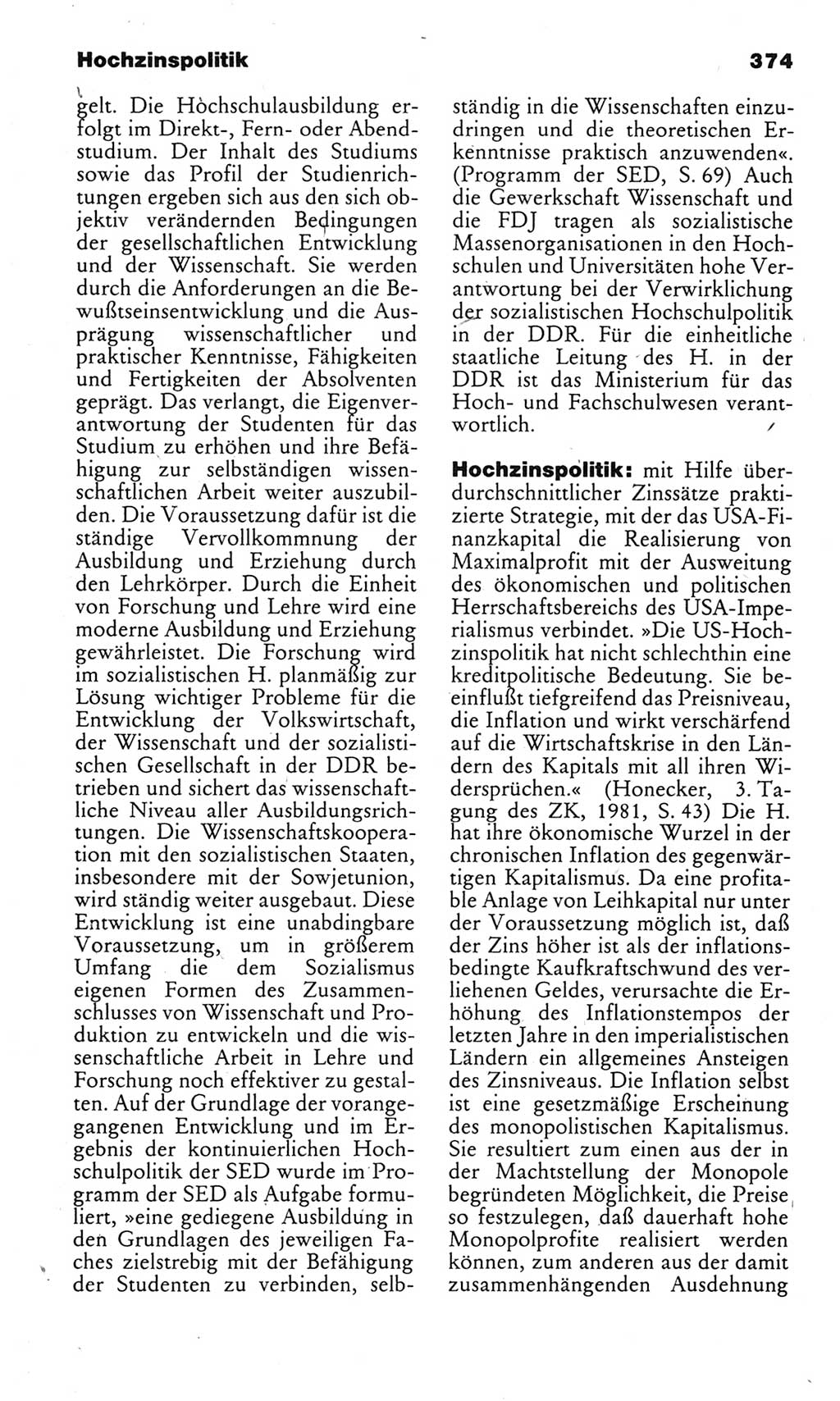 Kleines politisches Wörterbuch [Deutsche Demokratische Republik (DDR)] 1983, Seite 374 (Kl. pol. Wb. DDR 1983, S. 374)