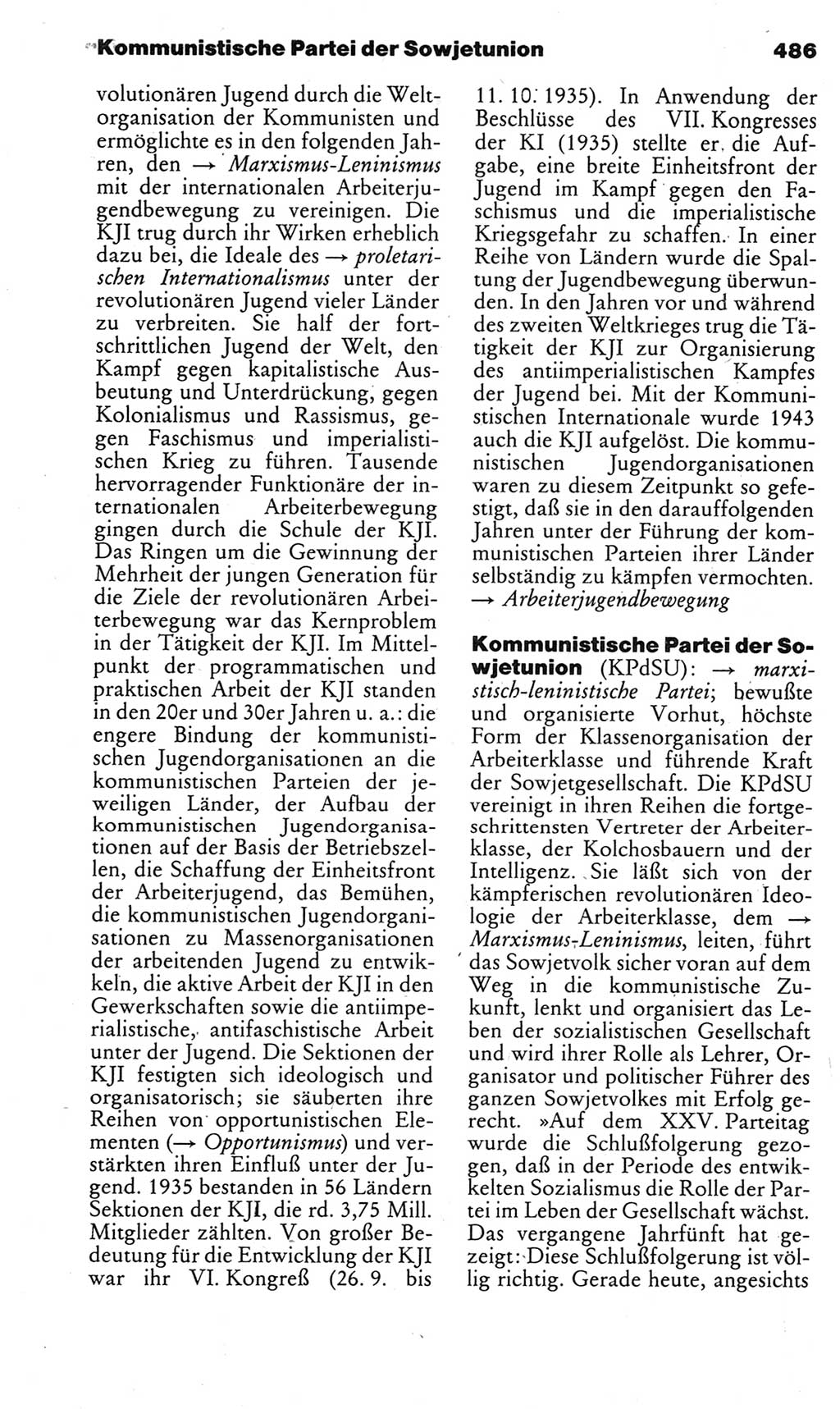 Kleines politisches Wörterbuch [Deutsche Demokratische Republik (DDR)] 1983, Seite 486 (Kl. pol. Wb. DDR 1983, S. 486)