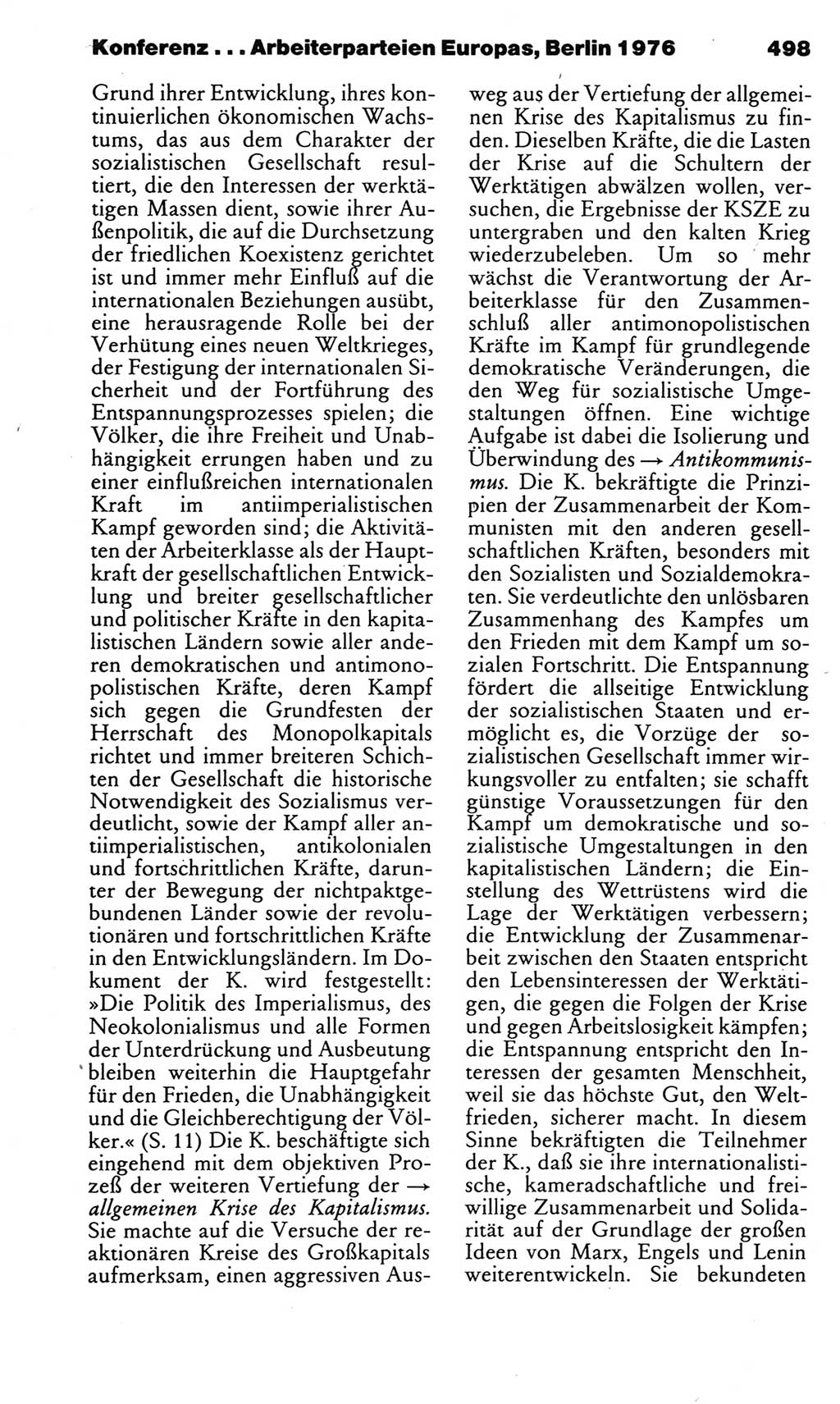 Kleines politisches Wörterbuch [Deutsche Demokratische Republik (DDR)] 1983, Seite 498 (Kl. pol. Wb. DDR 1983, S. 498)