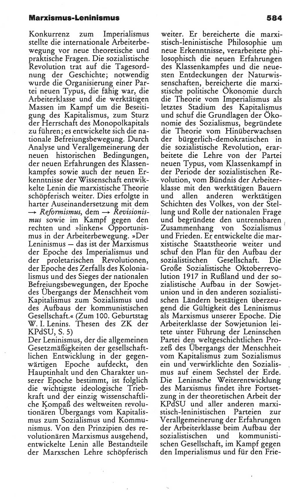 Kleines politisches Wörterbuch [Deutsche Demokratische Republik (DDR)] 1983, Seite 584 (Kl. pol. Wb. DDR 1983, S. 584)