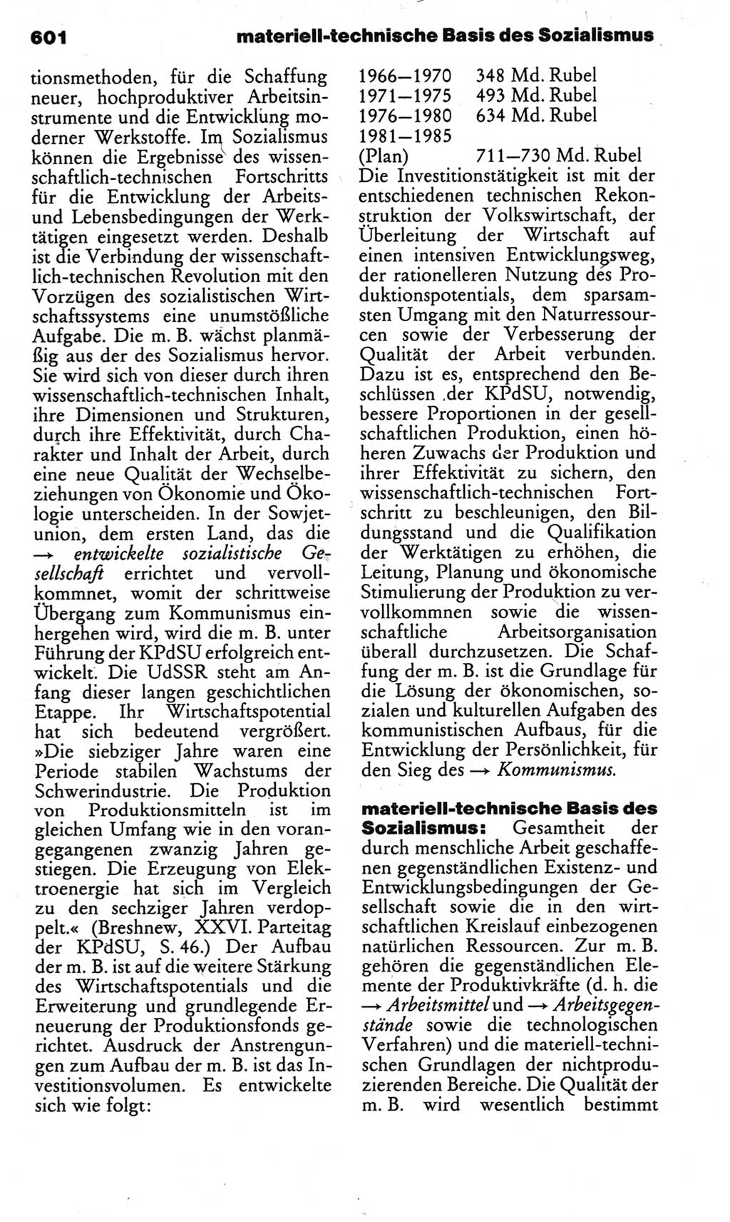 Kleines politisches Wörterbuch [Deutsche Demokratische Republik (DDR)] 1983, Seite 601 (Kl. pol. Wb. DDR 1983, S. 601)