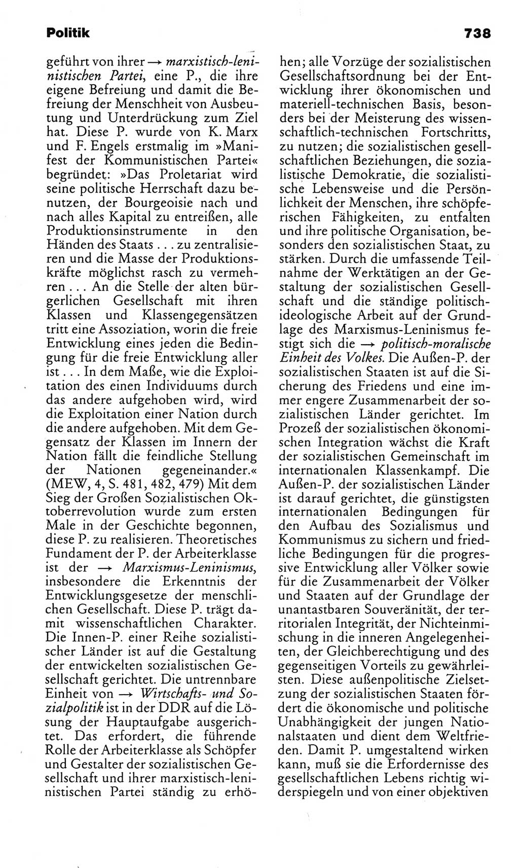 Kleines politisches Wörterbuch [Deutsche Demokratische Republik (DDR)] 1983, Seite 738 (Kl. pol. Wb. DDR 1983, S. 738)