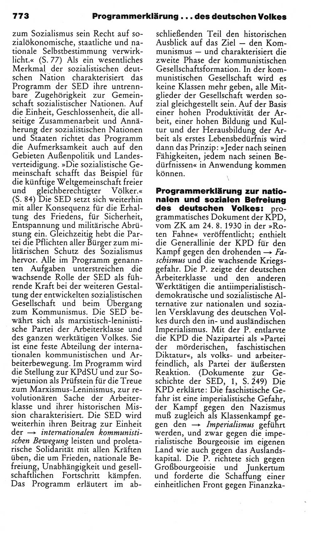 Kleines politisches Wörterbuch [Deutsche Demokratische Republik (DDR)] 1983, Seite 773 (Kl. pol. Wb. DDR 1983, S. 773)
