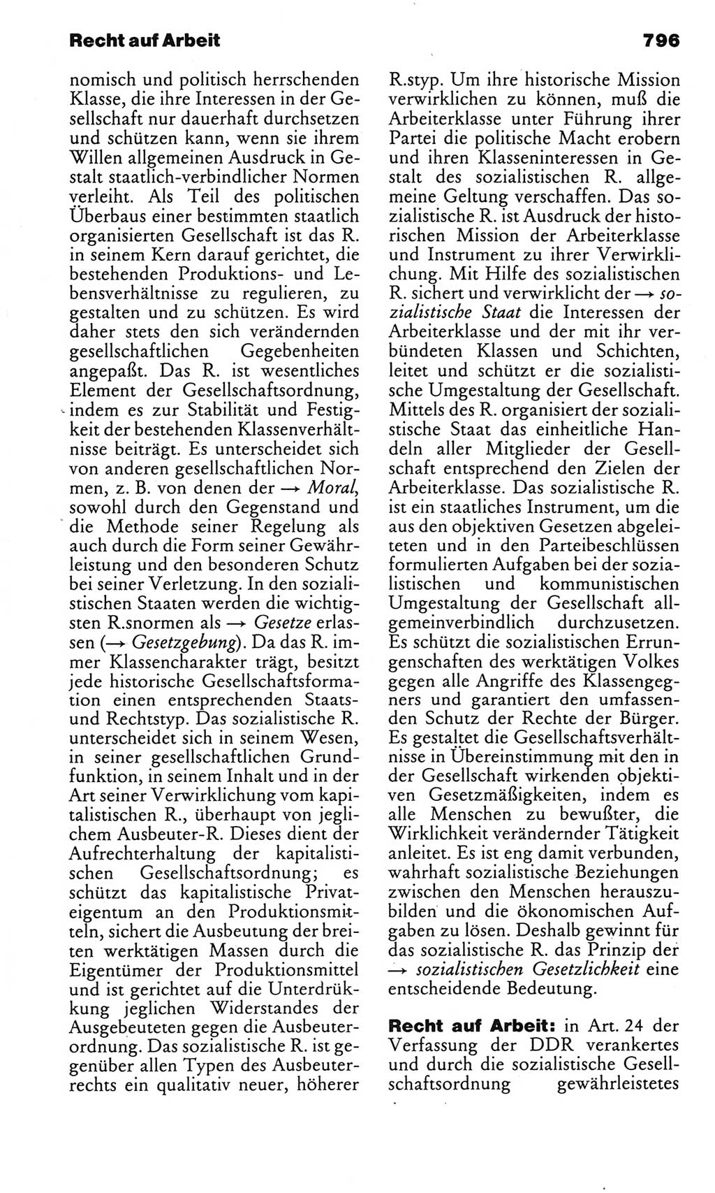 Kleines politisches Wörterbuch [Deutsche Demokratische Republik (DDR)] 1983, Seite 796 (Kl. pol. Wb. DDR 1983, S. 796)