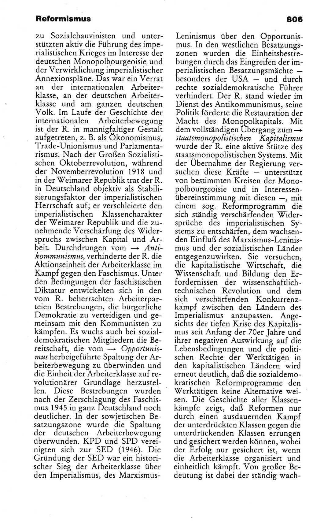 Kleines politisches Wörterbuch [Deutsche Demokratische Republik (DDR)] 1983, Seite 806 (Kl. pol. Wb. DDR 1983, S. 806)