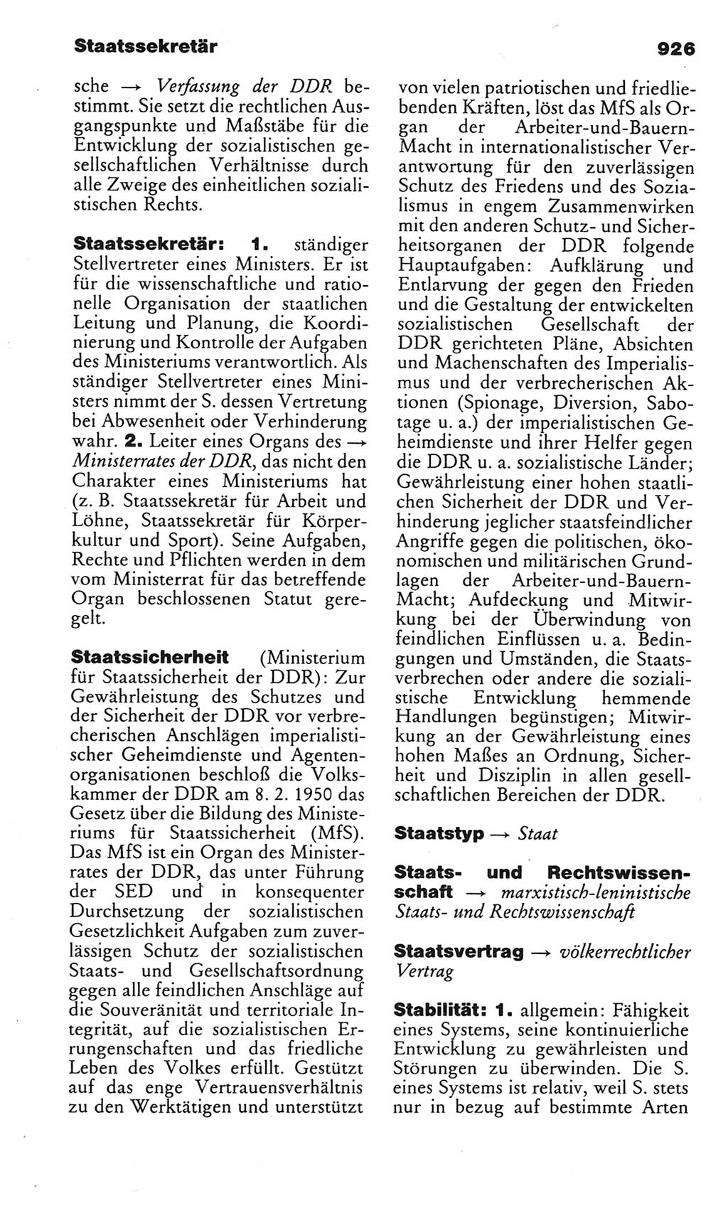 Kleines politisches Wörterbuch [Deutsche Demokratische Republik (DDR)] 1983, Seite 926 (Kl. pol. Wb. DDR 1983, S. 926)