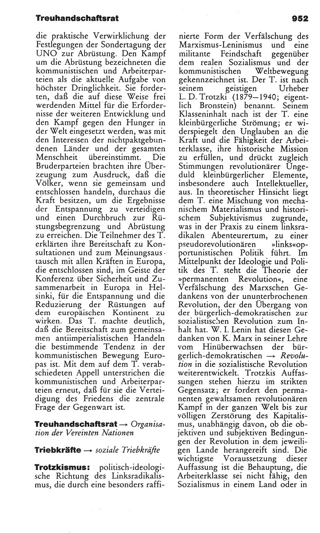 Kleines politisches Wörterbuch [Deutsche Demokratische Republik (DDR)] 1983, Seite 952 (Kl. pol. Wb. DDR 1983, S. 952)