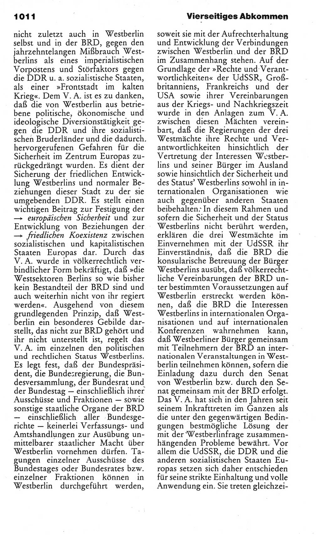 Kleines politisches Wörterbuch [Deutsche Demokratische Republik (DDR)] 1983, Seite 1011 (Kl. pol. Wb. DDR 1983, S. 1011)
