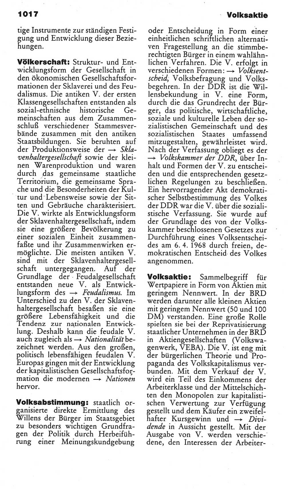 Kleines politisches Wörterbuch [Deutsche Demokratische Republik (DDR)] 1983, Seite 1017 (Kl. pol. Wb. DDR 1983, S. 1017)