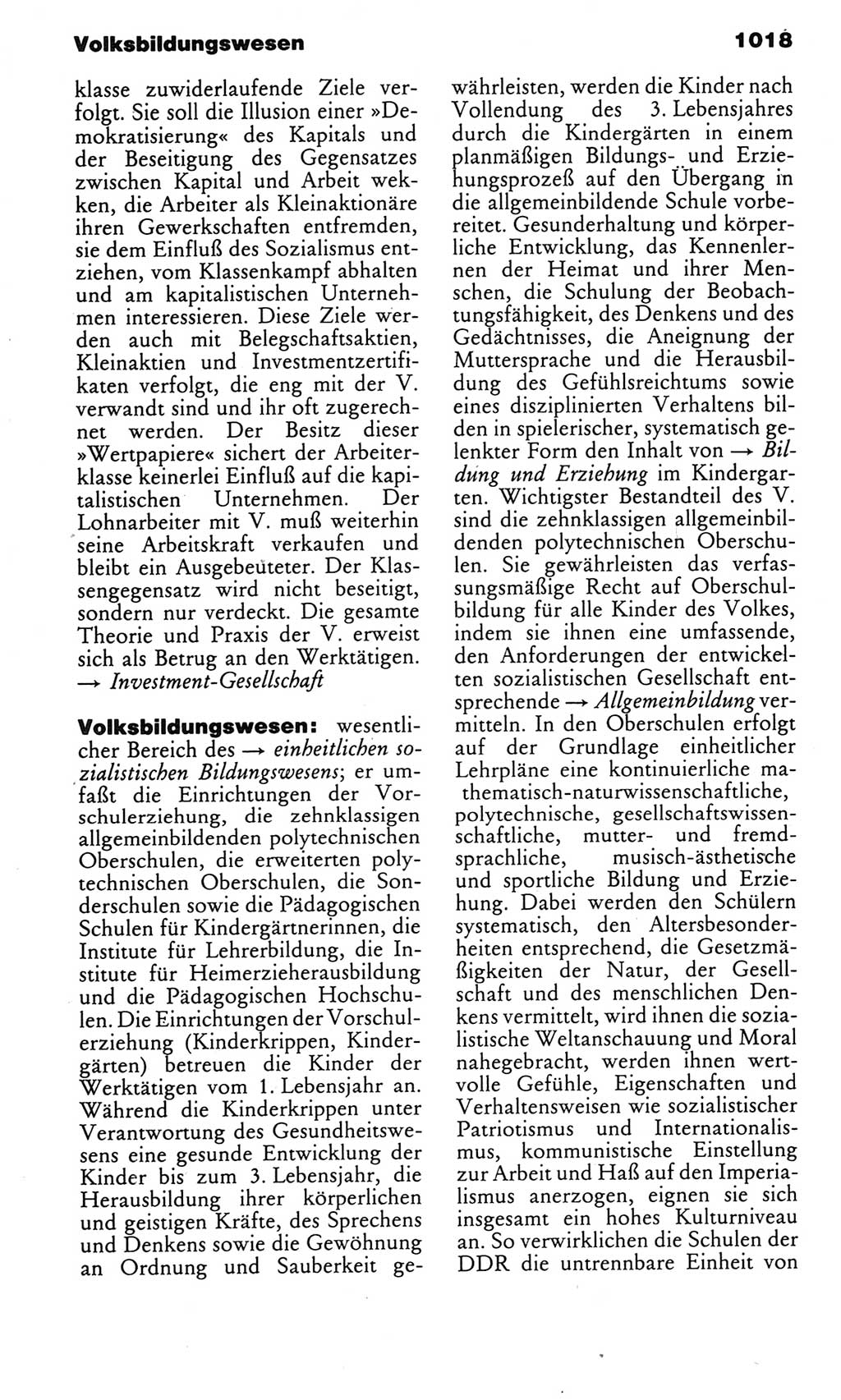 Kleines politisches Wörterbuch [Deutsche Demokratische Republik (DDR)] 1983, Seite 1018 (Kl. pol. Wb. DDR 1983, S. 1018)