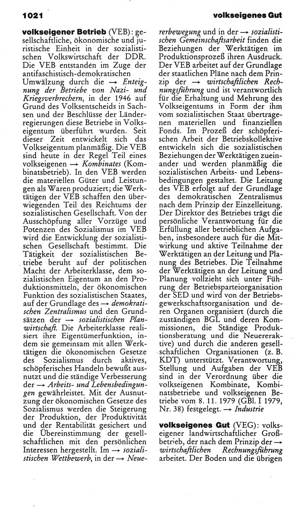 Kleines politisches Wörterbuch [Deutsche Demokratische Republik (DDR)] 1983, Seite 1021 (Kl. pol. Wb. DDR 1983, S. 1021)