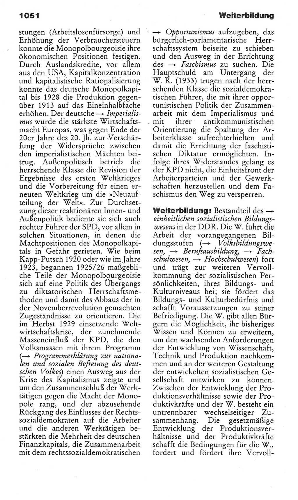 Kleines politisches Wörterbuch [Deutsche Demokratische Republik (DDR)] 1983, Seite 1051 (Kl. pol. Wb. DDR 1983, S. 1051)