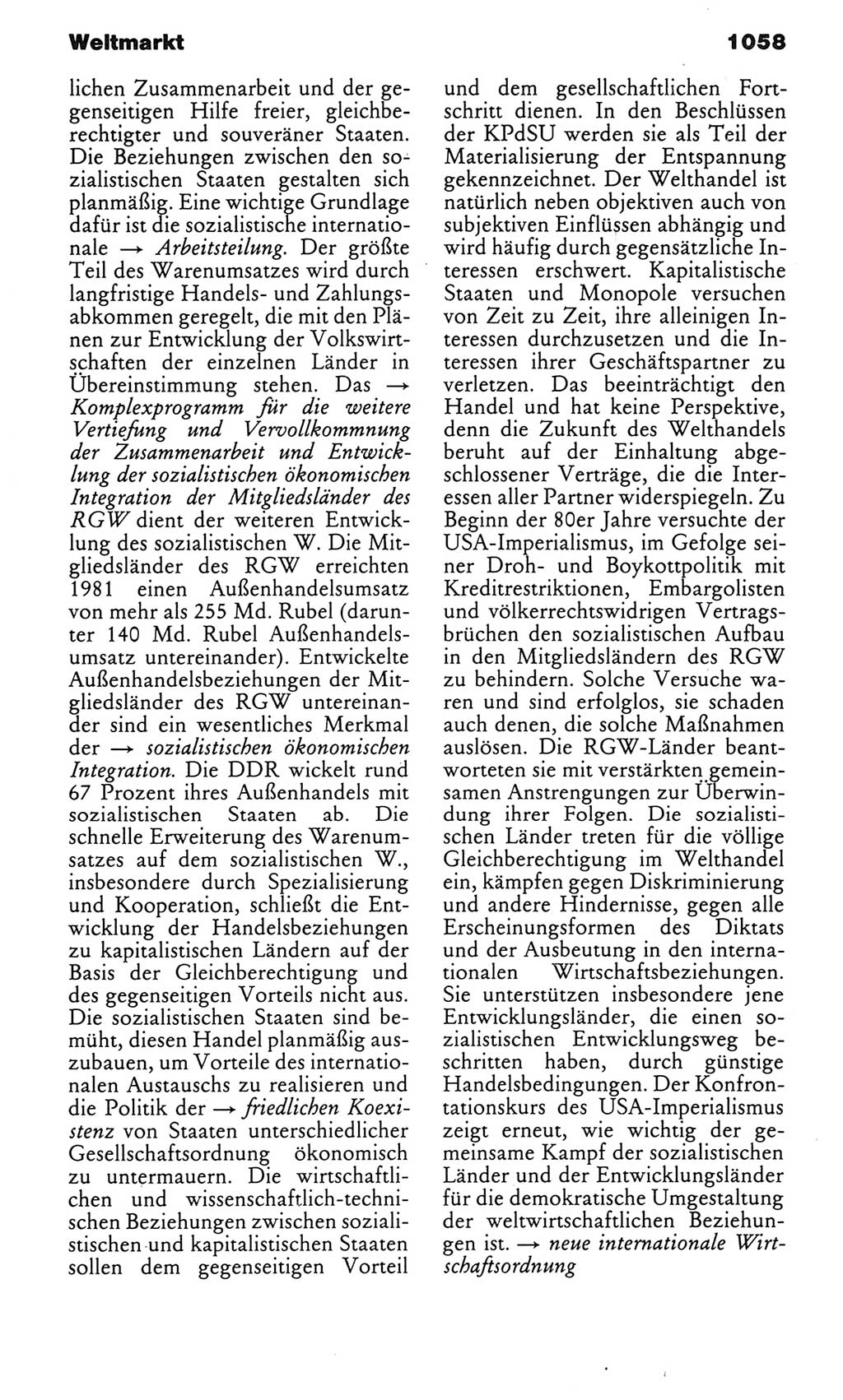 Kleines politisches Wörterbuch [Deutsche Demokratische Republik (DDR)] 1983, Seite 1058 (Kl. pol. Wb. DDR 1983, S. 1058)