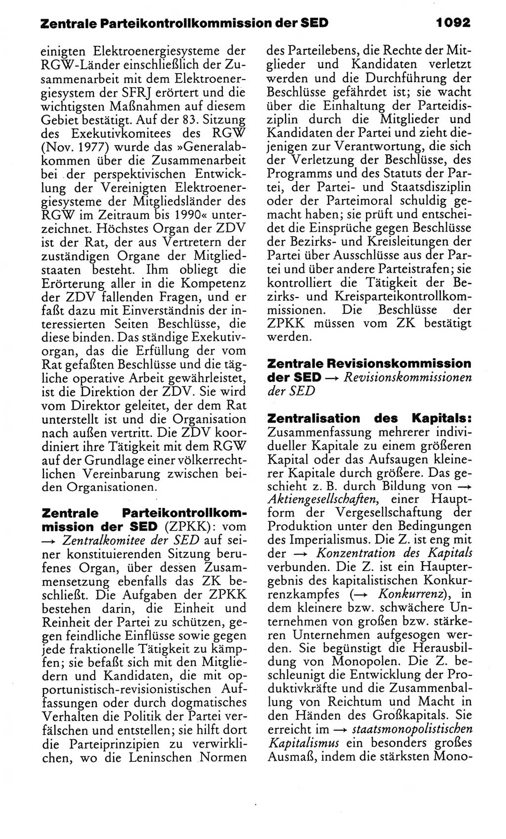 Kleines politisches Wörterbuch [Deutsche Demokratische Republik (DDR)] 1983, Seite 1092 (Kl. pol. Wb. DDR 1983, S. 1092)