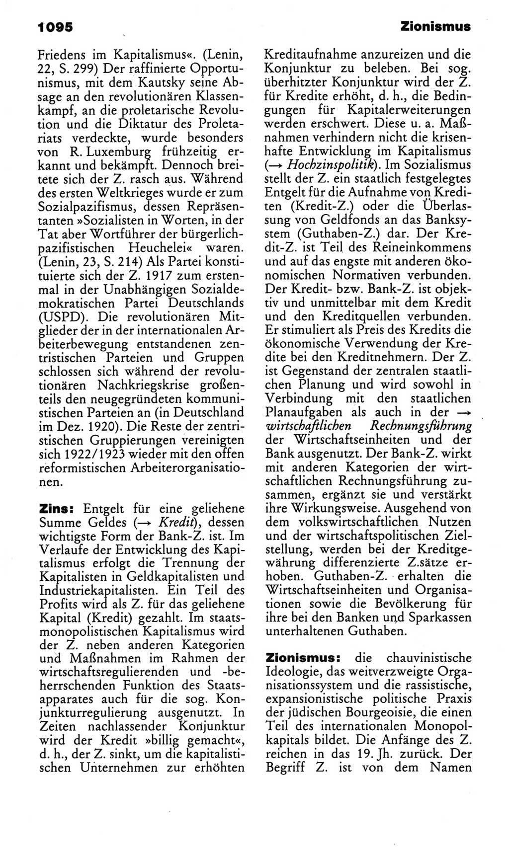 Kleines politisches Wörterbuch [Deutsche Demokratische Republik (DDR)] 1983, Seite 1095 (Kl. pol. Wb. DDR 1983, S. 1095)