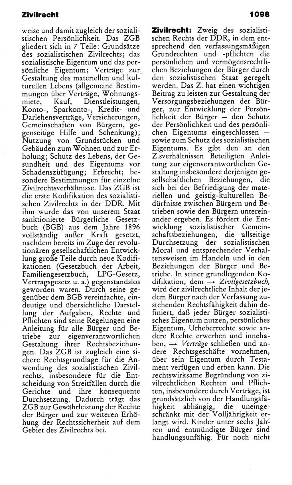 Kleines politisches Wörterbuch [Deutsche Demokratische Republik (DDR)] 1983, Seite 1098 (Kl. pol. Wb. DDR 1983, S. 1098)