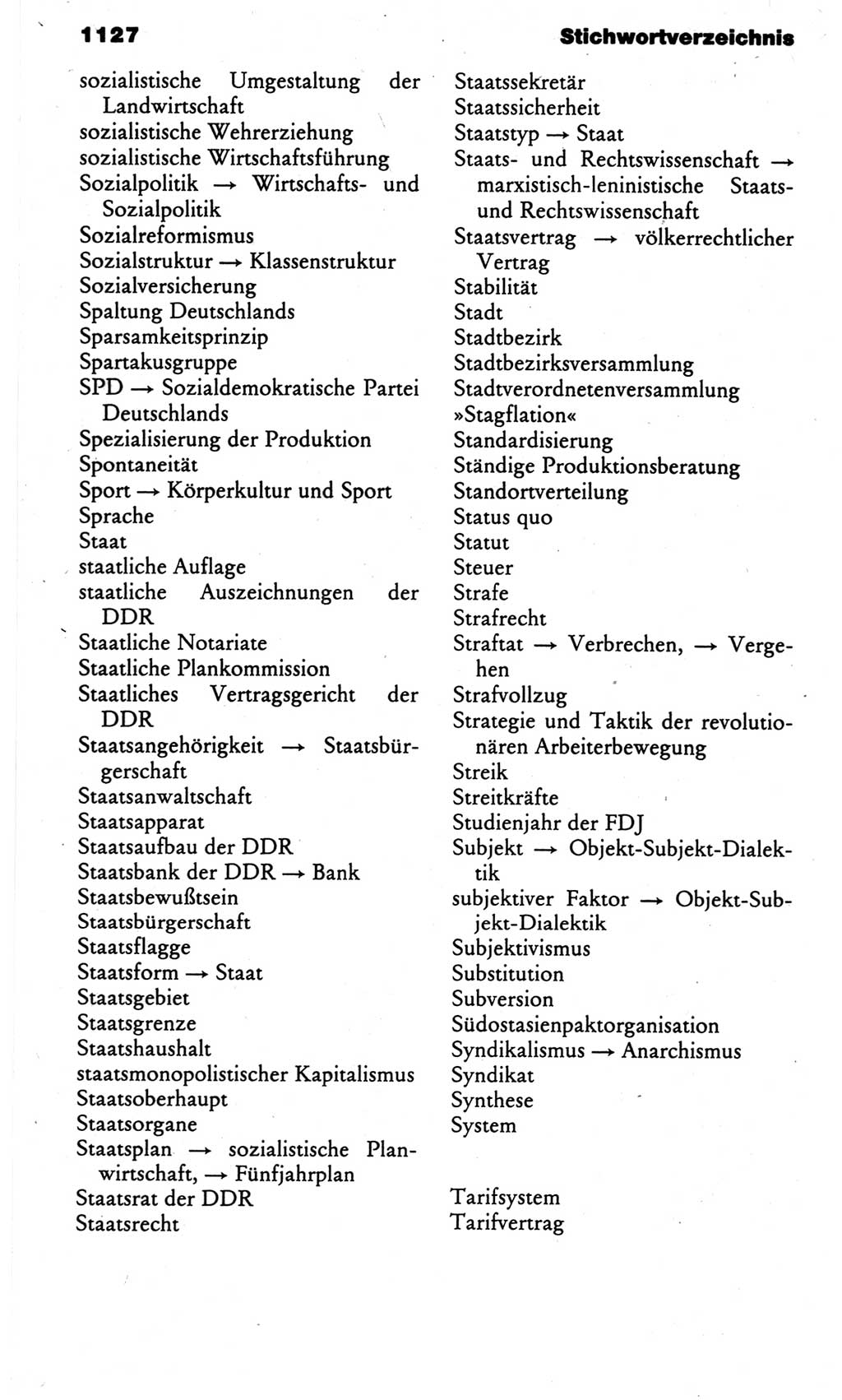 Kleines politisches Wörterbuch [Deutsche Demokratische Republik (DDR)] 1983, Seite 1127 (Kl. pol. Wb. DDR 1983, S. 1127)