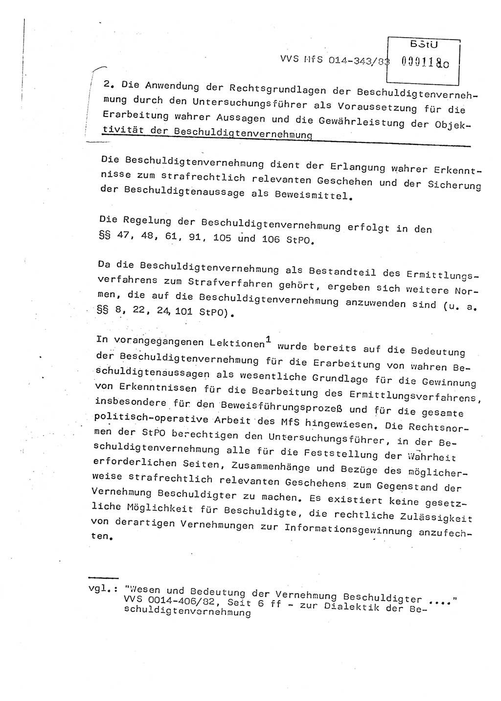 Lektion Ministerium für Staatssicherheit (MfS) [Deutsche Demokratische Republik (DDR)], Hauptabteilung (HA) Ⅸ, Vertrauliche Verschlußsache (VVS) o014-343/83, Berlin 1983, Seite 10 (Lekt. MfS DDR HA Ⅸ VVS o014-343/83 1983, S. 10)