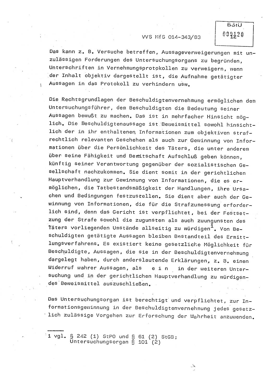 Lektion Ministerium für Staatssicherheit (MfS) [Deutsche Demokratische Republik (DDR)], Hauptabteilung (HA) Ⅸ, Vertrauliche Verschlußsache (VVS) o014-343/83, Berlin 1983, Seite 12 (Lekt. MfS DDR HA Ⅸ VVS o014-343/83 1983, S. 12)