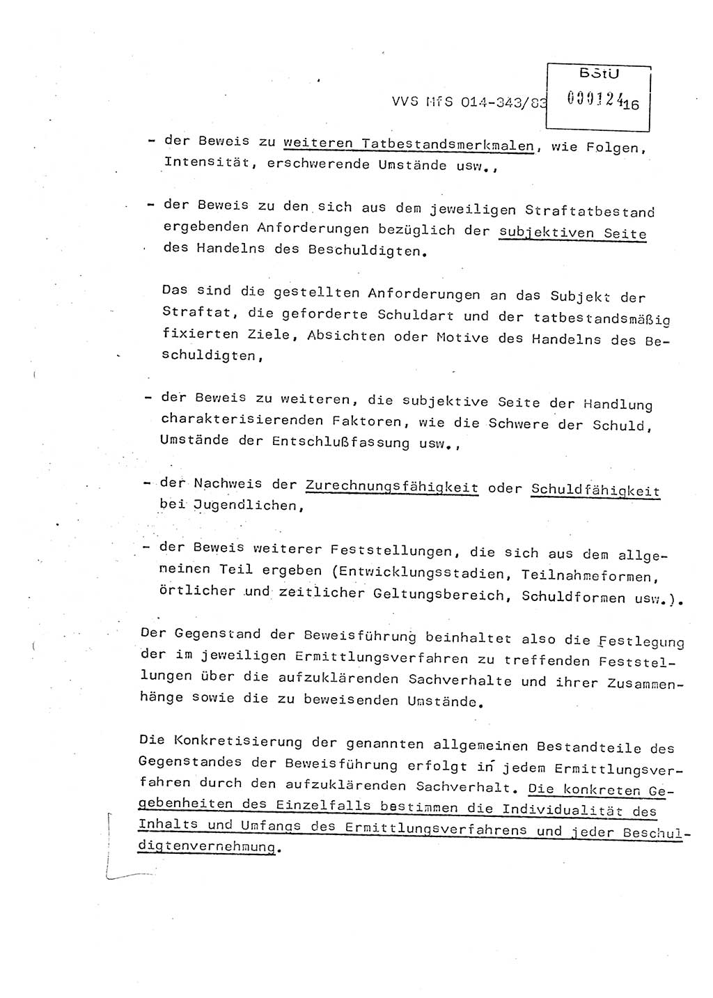 Lektion Ministerium für Staatssicherheit (MfS) [Deutsche Demokratische Republik (DDR)], Hauptabteilung (HA) Ⅸ, Vertrauliche Verschlußsache (VVS) o014-343/83, Berlin 1983, Seite 16 (Lekt. MfS DDR HA Ⅸ VVS o014-343/83 1983, S. 16)