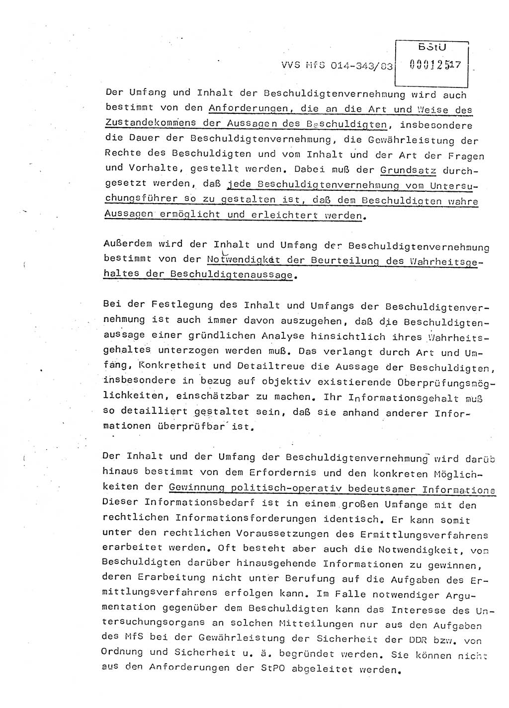 Lektion Ministerium für Staatssicherheit (MfS) [Deutsche Demokratische Republik (DDR)], Hauptabteilung (HA) Ⅸ, Vertrauliche Verschlußsache (VVS) o014-343/83, Berlin 1983, Seite 17 (Lekt. MfS DDR HA Ⅸ VVS o014-343/83 1983, S. 17)