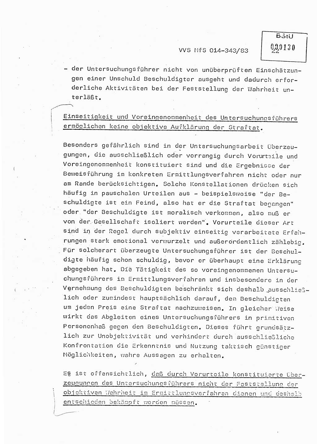 Lektion Ministerium für Staatssicherheit (MfS) [Deutsche Demokratische Republik (DDR)], Hauptabteilung (HA) Ⅸ, Vertrauliche Verschlußsache (VVS) o014-343/83, Berlin 1983, Seite 22 (Lekt. MfS DDR HA Ⅸ VVS o014-343/83 1983, S. 22)