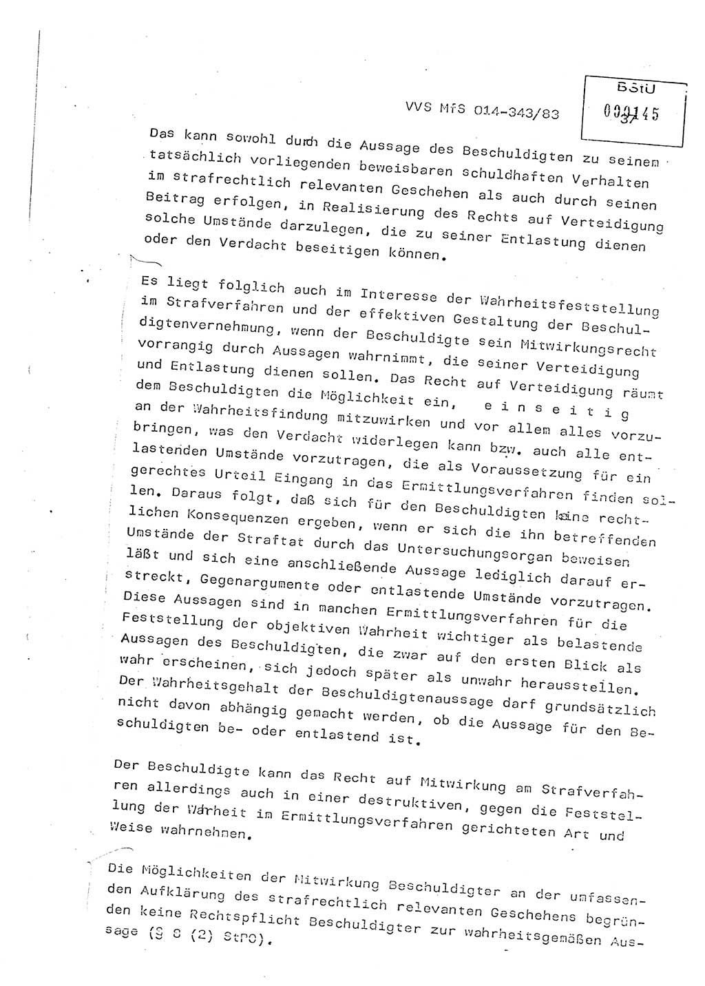 Lektion Ministerium für Staatssicherheit (MfS) [Deutsche Demokratische Republik (DDR)], Hauptabteilung (HA) Ⅸ, Vertrauliche Verschlußsache (VVS) o014-343/83, Berlin 1983, Seite 37 (Lekt. MfS DDR HA Ⅸ VVS o014-343/83 1983, S. 37)