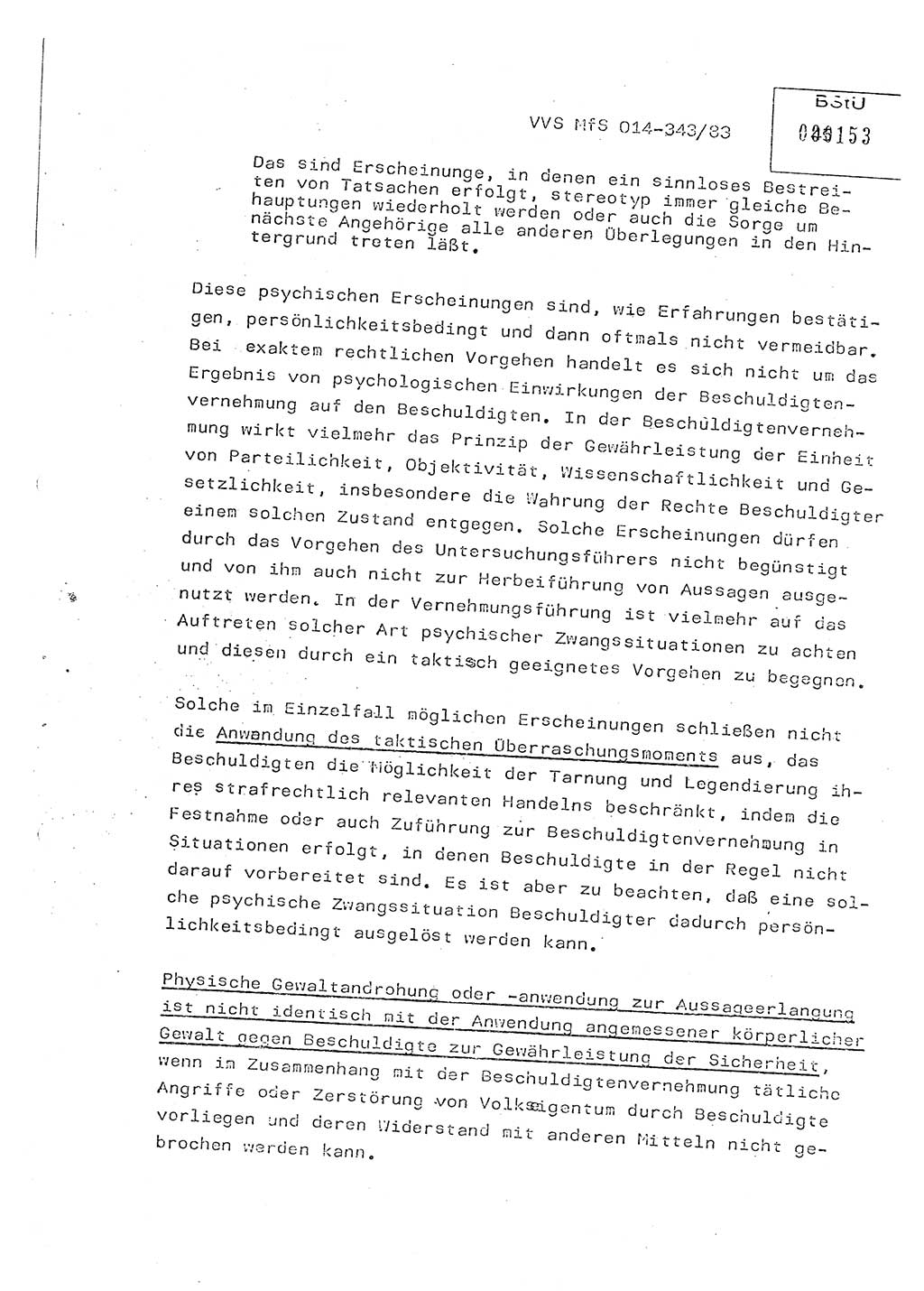 Lektion Ministerium für Staatssicherheit (MfS) [Deutsche Demokratische Republik (DDR)], Hauptabteilung (HA) Ⅸ, Vertrauliche Verschlußsache (VVS) o014-343/83, Berlin 1983, Seite 45 (Lekt. MfS DDR HA Ⅸ VVS o014-343/83 1983, S. 45)