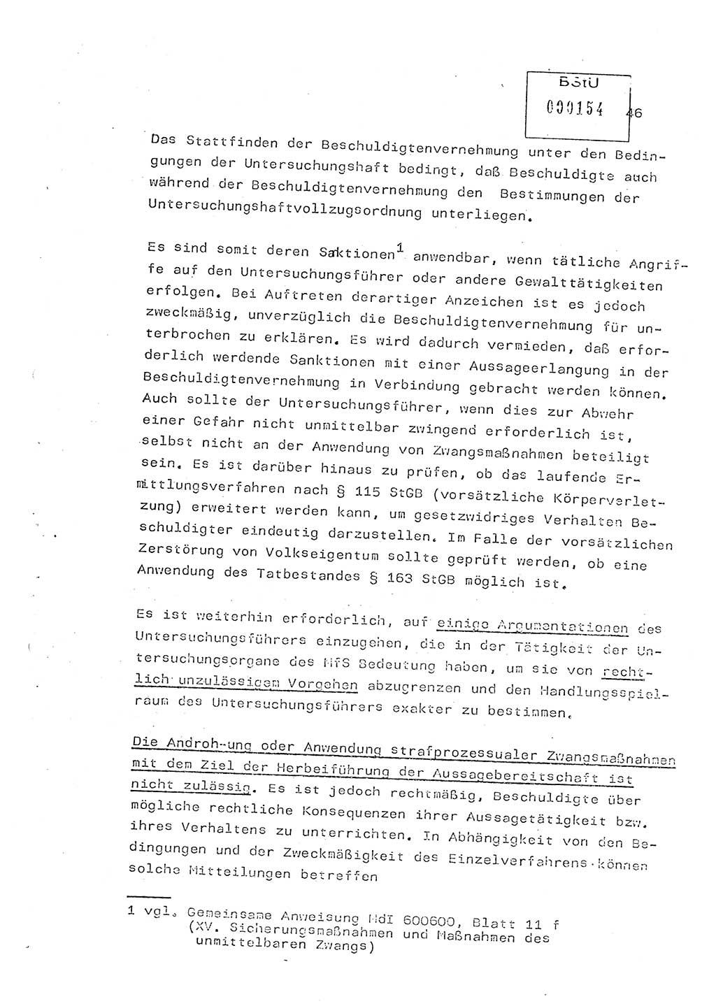 Lektion Ministerium für Staatssicherheit (MfS) [Deutsche Demokratische Republik (DDR)], Hauptabteilung (HA) Ⅸ, Vertrauliche Verschlußsache (VVS) o014-343/83, Berlin 1983, Seite 46 (Lekt. MfS DDR HA Ⅸ VVS o014-343/83 1983, S. 46)