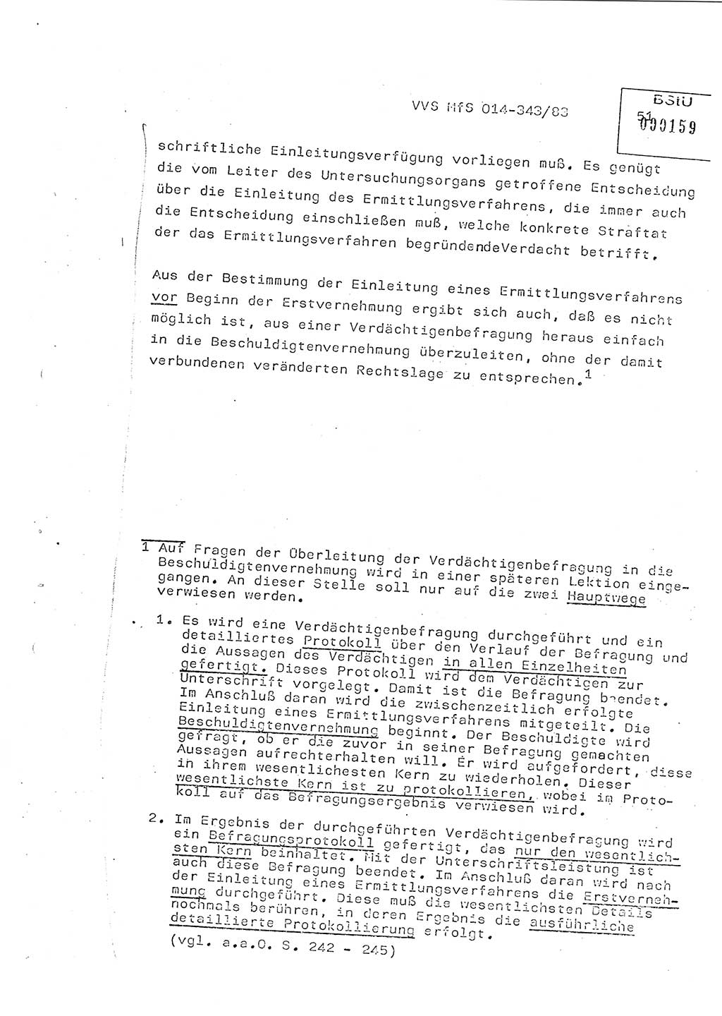Lektion Ministerium für Staatssicherheit (MfS) [Deutsche Demokratische Republik (DDR)], Hauptabteilung (HA) Ⅸ, Vertrauliche Verschlußsache (VVS) o014-343/83, Berlin 1983, Seite 51 (Lekt. MfS DDR HA Ⅸ VVS o014-343/83 1983, S. 51)