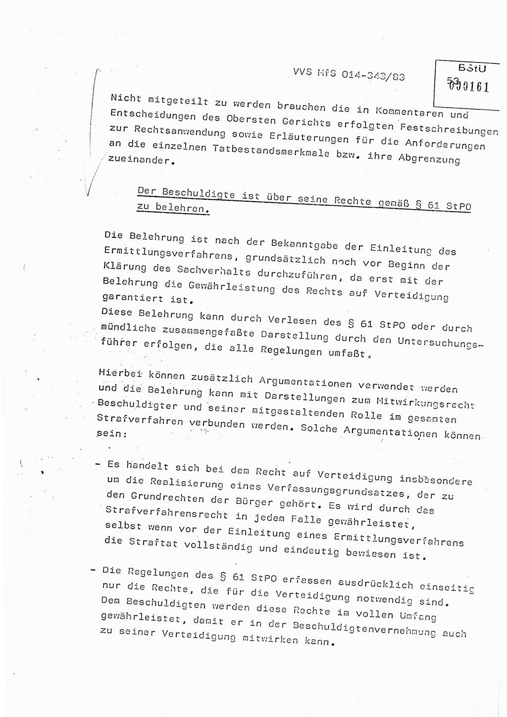 Lektion Ministerium für Staatssicherheit (MfS) [Deutsche Demokratische Republik (DDR)], Hauptabteilung (HA) Ⅸ, Vertrauliche Verschlußsache (VVS) o014-343/83, Berlin 1983, Seite 53 (Lekt. MfS DDR HA Ⅸ VVS o014-343/83 1983, S. 53)