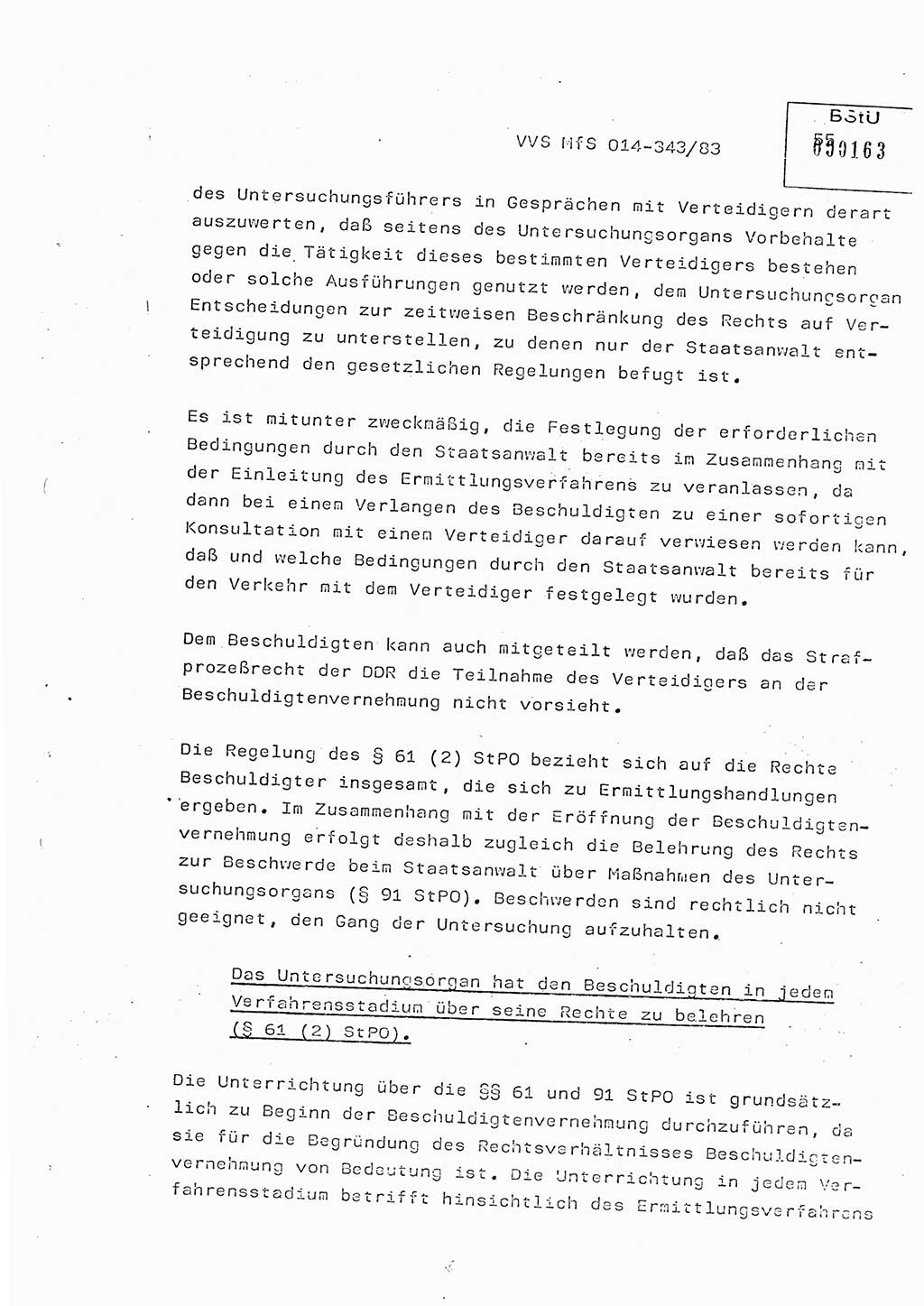 Lektion Ministerium für Staatssicherheit (MfS) [Deutsche Demokratische Republik (DDR)], Hauptabteilung (HA) Ⅸ, Vertrauliche Verschlußsache (VVS) o014-343/83, Berlin 1983, Seite 55 (Lekt. MfS DDR HA Ⅸ VVS o014-343/83 1983, S. 55)