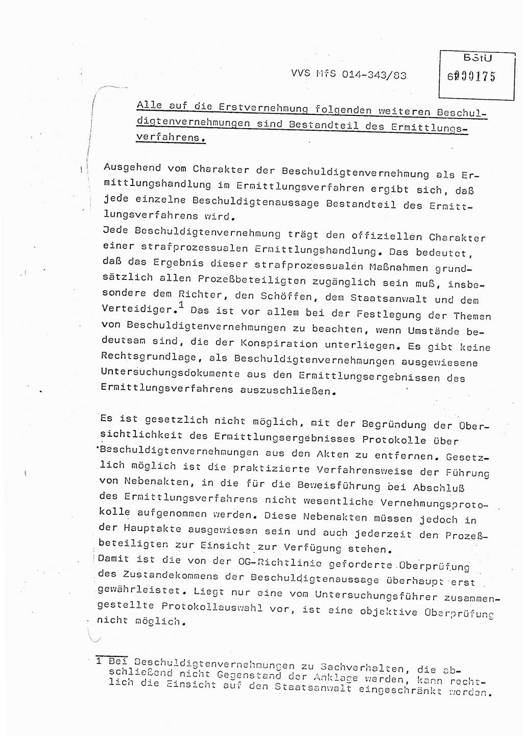 Lektion Ministerium für Staatssicherheit (MfS) [Deutsche Demokratische Republik (DDR)], Hauptabteilung (HA) Ⅸ, Vertrauliche Verschlußsache (VVS) o014-343/83, Berlin 1983, Seite 67 (Lekt. MfS DDR HA Ⅸ VVS o014-343/83 1983, S. 67)