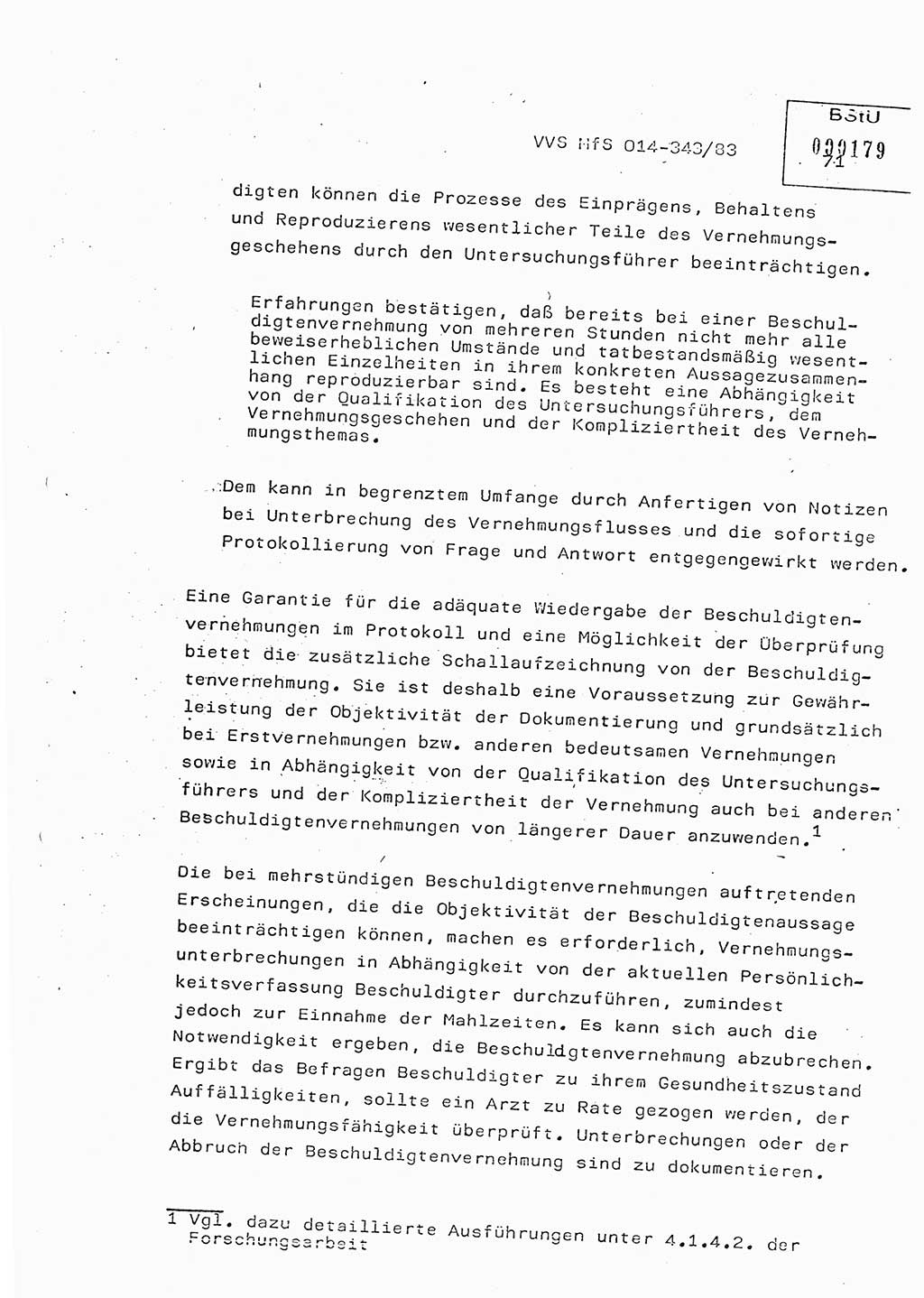 Lektion Ministerium für Staatssicherheit (MfS) [Deutsche Demokratische Republik (DDR)], Hauptabteilung (HA) Ⅸ, Vertrauliche Verschlußsache (VVS) o014-343/83, Berlin 1983, Seite 71 (Lekt. MfS DDR HA Ⅸ VVS o014-343/83 1983, S. 71)