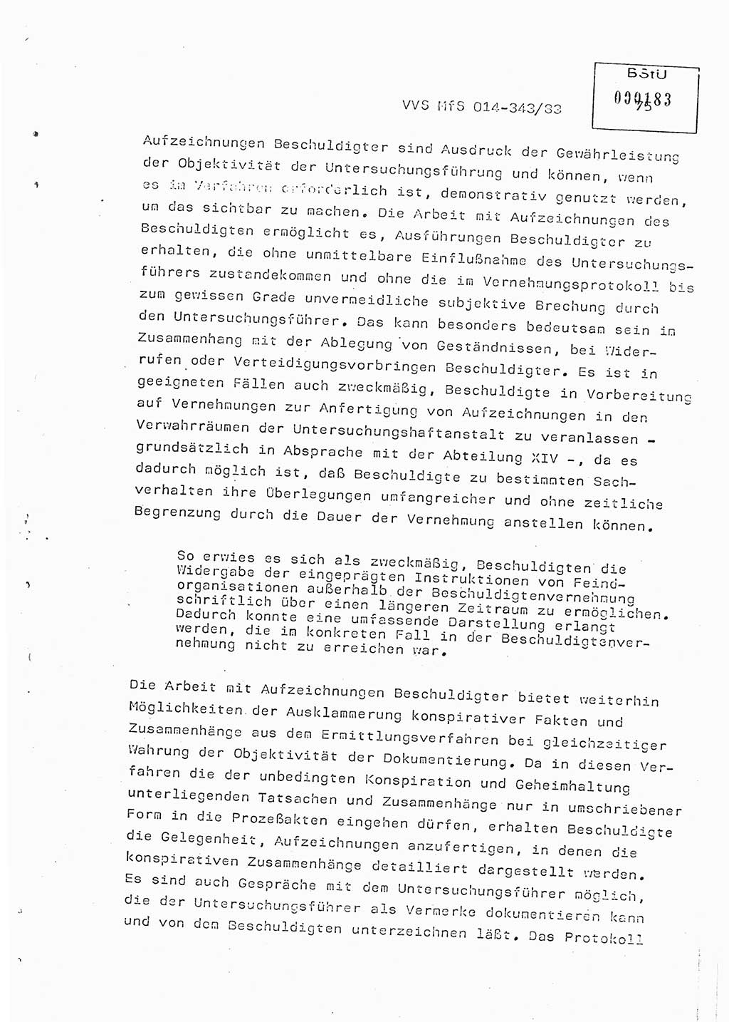 Lektion Ministerium für Staatssicherheit (MfS) [Deutsche Demokratische Republik (DDR)], Hauptabteilung (HA) Ⅸ, Vertrauliche Verschlußsache (VVS) o014-343/83, Berlin 1983, Seite 75 (Lekt. MfS DDR HA Ⅸ VVS o014-343/83 1983, S. 75)