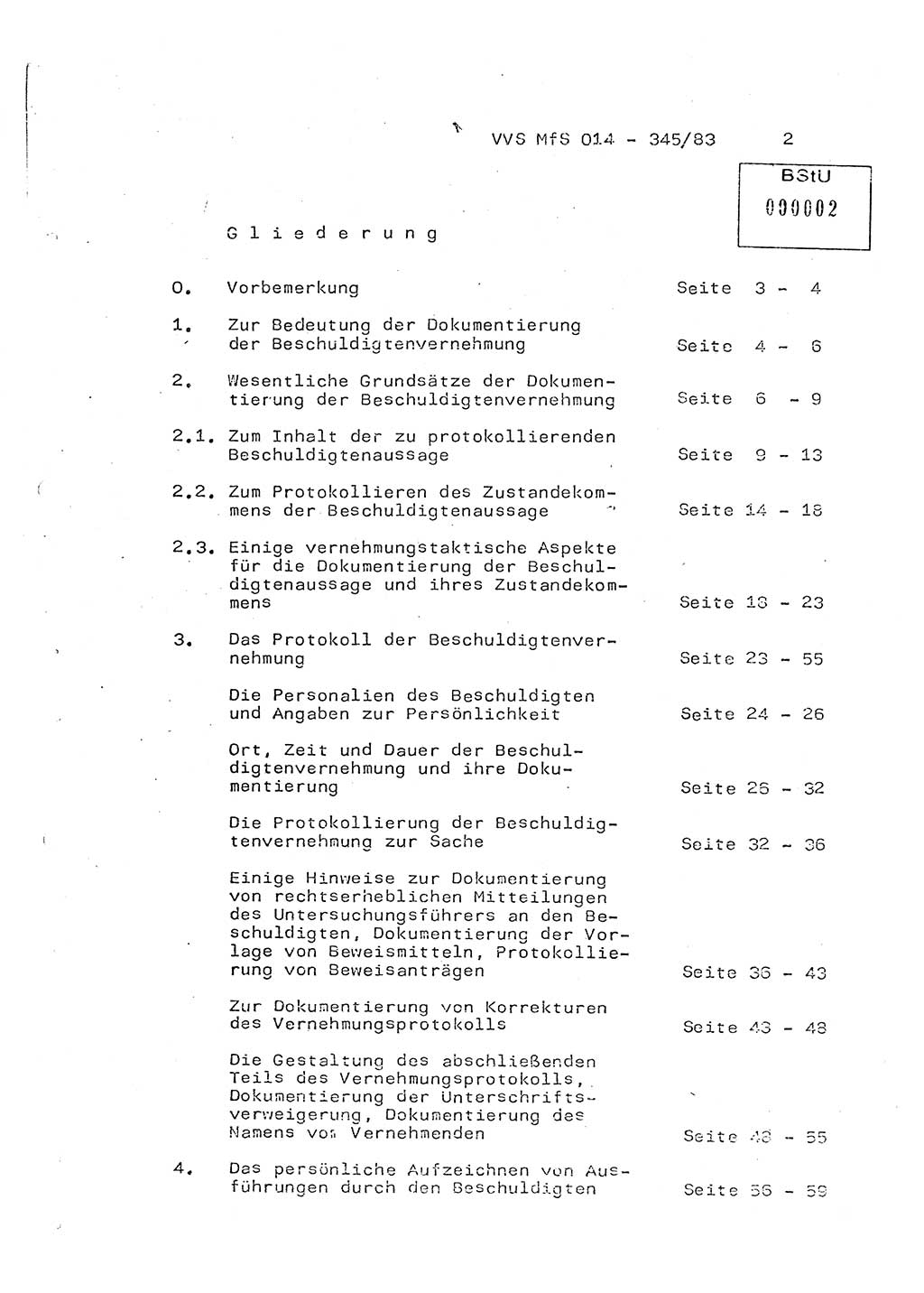 Lektion Ministerium für Staatssicherheit (MfS) [Deutsche Demokratische Republik (DDR)], Hauptabteilung (HA) Ⅸ, Vertrauliche Verschlußsache (VVS) o014-345/83, Berlin 1983, Seite 2 (Lekt. MfS DDR HA Ⅸ VVS o014-345/83 1983, S. 2)