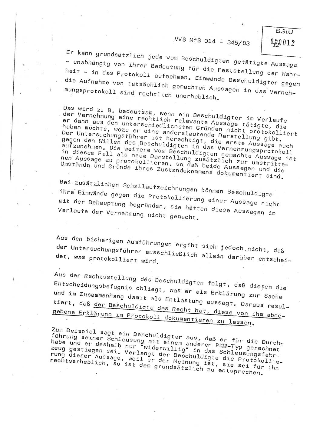 Lektion Ministerium für Staatssicherheit (MfS) [Deutsche Demokratische Republik (DDR)], Hauptabteilung (HA) Ⅸ, Vertrauliche Verschlußsache (VVS) o014-345/83, Berlin 1983, Seite 12 (Lekt. MfS DDR HA Ⅸ VVS o014-345/83 1983, S. 12)