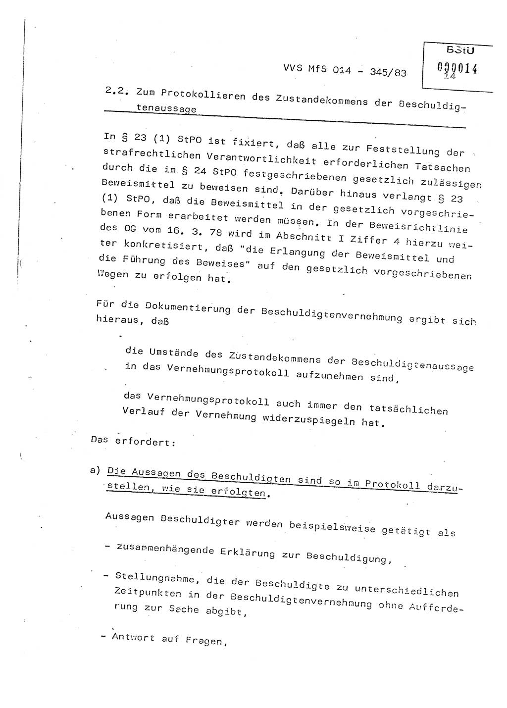 Lektion Ministerium für Staatssicherheit (MfS) [Deutsche Demokratische Republik (DDR)], Hauptabteilung (HA) Ⅸ, Vertrauliche Verschlußsache (VVS) o014-345/83, Berlin 1983, Seite 14 (Lekt. MfS DDR HA Ⅸ VVS o014-345/83 1983, S. 14)