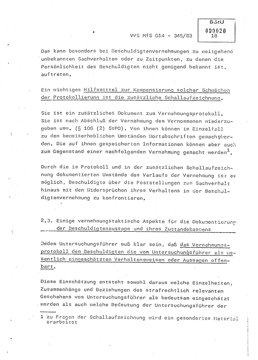 Lektion Ministerium für Staatssicherheit (MfS) [Deutsche Demokratische Republik (DDR)], Hauptabteilung (HA) Ⅸ, Vertrauliche Verschlußsache (VVS) o014-345/83, Berlin 1983, Seite 18 (Lekt. MfS DDR HA Ⅸ VVS o014-345/83 1983, S. 18)