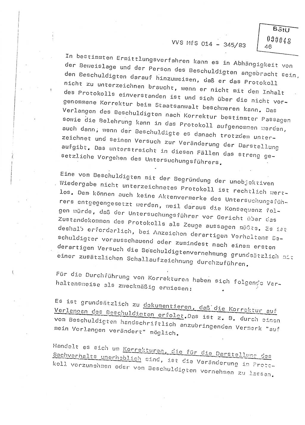 Lektion Ministerium für Staatssicherheit (MfS) [Deutsche Demokratische Republik (DDR)], Hauptabteilung (HA) Ⅸ, Vertrauliche Verschlußsache (VVS) o014-345/83, Berlin 1983, Seite 45 (Lekt. MfS DDR HA Ⅸ VVS o014-345/83 1983, S. 45)