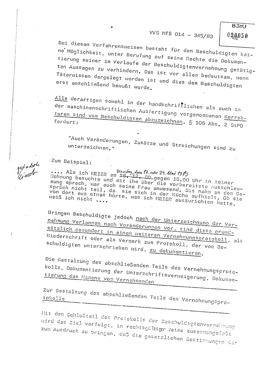 Lektion Ministerium für Staatssicherheit (MfS) [Deutsche Demokratische Republik (DDR)], Hauptabteilung (HA) Ⅸ, Vertrauliche Verschlußsache (VVS) o014-345/83, Berlin 1983, Seite 48 (Lekt. MfS DDR HA Ⅸ VVS o014-345/83 1983, S. 48)